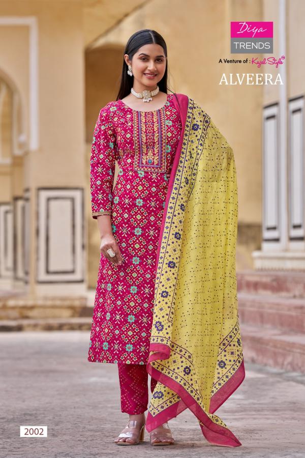 Alveera By Diya Trends Rayon Kurti With Bottom Dupatta Collection